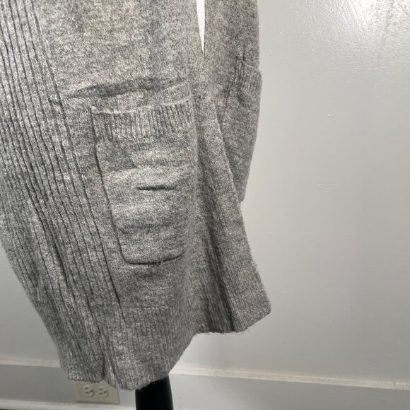 Dorothy Perkins Gray Tan V Neck Open Front Long Sleeve Cardigan Sweater S - Picture 13 of 14